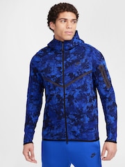 Nike Game Blue Smoke Grey Tech Fleece Camo Zip Up Hoodie - Image 1 of 10
