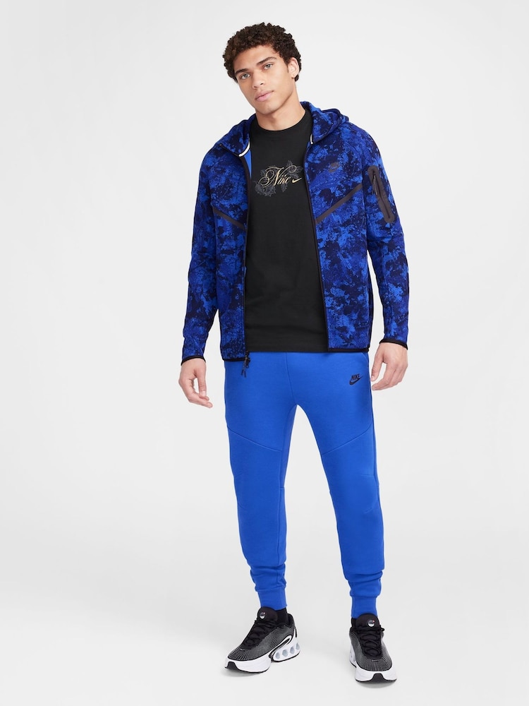 Nike Game Blue Smoke Grey Tech Fleece Camo Zip Up Hoodie - Image 5 of 10
