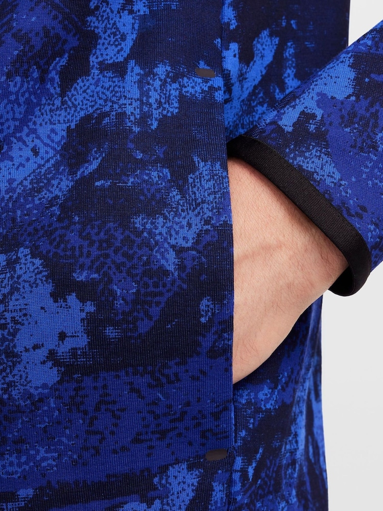 Nike Game Blue Smoke Grey Tech Fleece Camo Zip Up Hoodie - Image 6 of 10