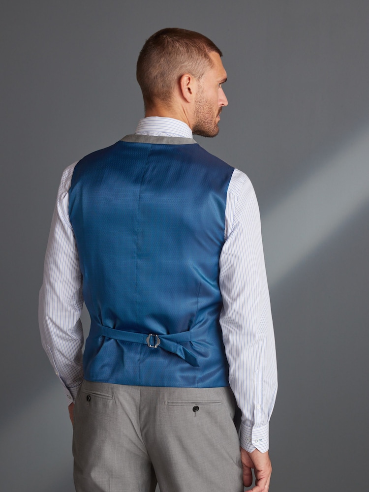 Light Grey Signature Tollegno Wool Suit Waistcoat - Image 2 of 5