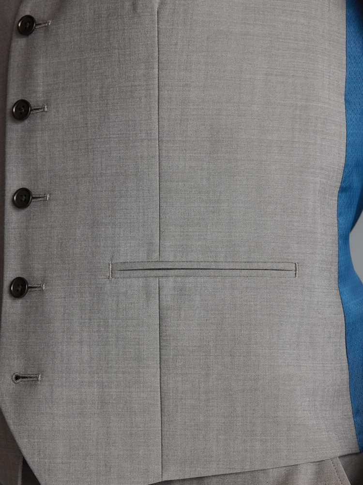 Light Grey Signature Tollegno Wool Suit Waistcoat - Image 5 of 5