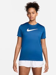 Nike Blue Dri-FIT Graphic Swoosh Short Sleeve T-Shirt - Image 1 of 7
