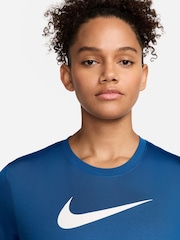 Nike Blue Dri-FIT Graphic Swoosh Short Sleeve T-Shirt - Image 3 of 7