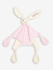 JoJo Maman Bébé Pink Personalised Rabbit Comforter - Image 1 of 2