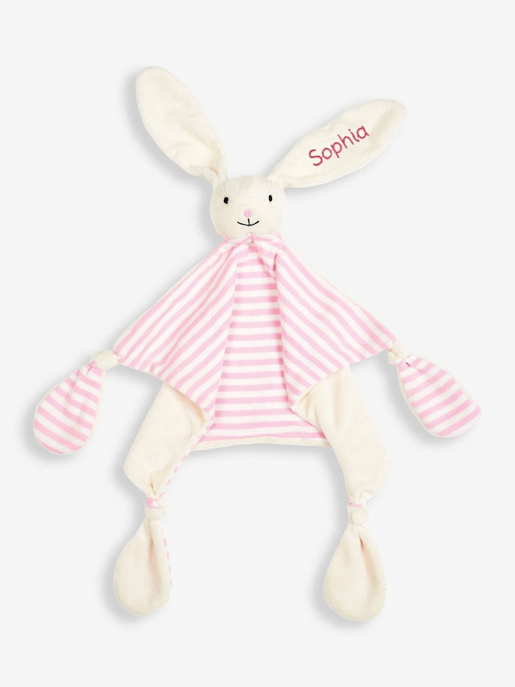 JoJo Maman Bébé Pink Personalised Rabbit Comforter - Image 1 of 2