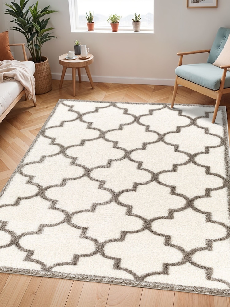 LIVABLISS Ivory Trellis Cloudy Shaggy Plush Pile Rug - Image 1 of 6 LIVABLISS Ivory Trellis Cloudy Shaggy Plush Pile Rug - Image 1 of 6