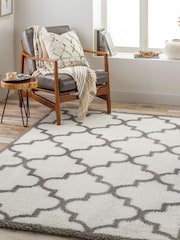 LIVABLISS Ivory Trellis Cloudy Shaggy Plush Pile Rug - Image 2 of 6