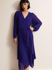 Phase Eight Blue Petra Cobalt Pleated Midi Dress - Image 3 of 6