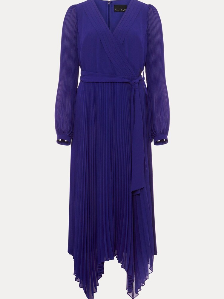 Phase Eight Blue Petra Cobalt Pleated Midi Dress - Image 6 of 6