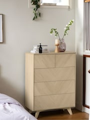 Natural Anderson Oak Effect 5 Drawer Chest of Drawers - Image 1 of 8