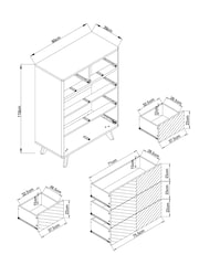 Natural Anderson Oak Effect 5 Drawer Chest of Drawers - Image 3 of 8