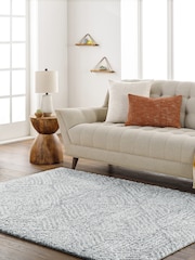 LIVABLISS Grey Geo Cloudy Shaggy Plush Pile Rug - Image 3 of 9