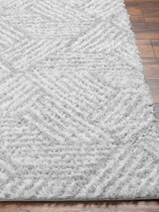 LIVABLISS Grey Geo Cloudy Shaggy Plush Pile Rug - Image 4 of 9