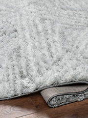 LIVABLISS Grey Geo Cloudy Shaggy Plush Pile Rug - Image 5 of 9