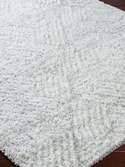 LIVABLISS Grey Geo Cloudy Shaggy Plush Pile Rug - Image 7 of 9