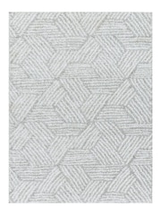 LIVABLISS Grey Geo Cloudy Shaggy Plush Pile Rug - Image 9 of 9