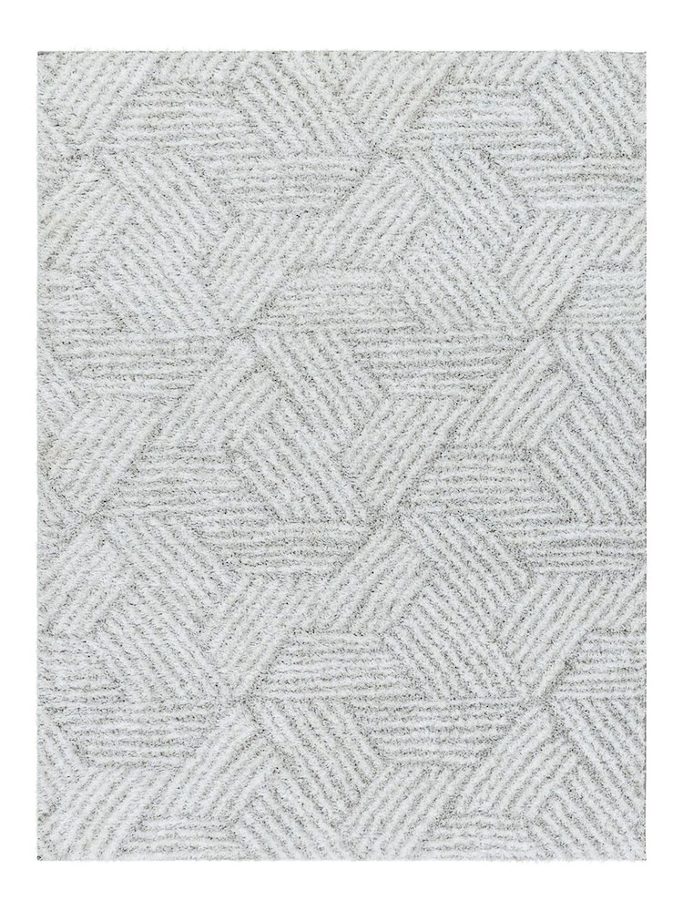 LIVABLISS Grey Geo Cloudy Shaggy Plush Pile Rug - Image 9 of 9
