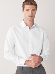 White Regular Fit Single Cuff Cotton Shirts 3 Pack - Image 1 of 11
