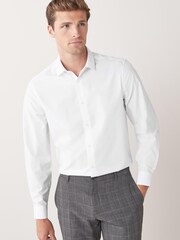 White Regular Fit Single Cuff Cotton Shirts 3 Pack - Image 4 of 11