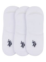 U.S. Polo Assn. White Invisible Socks 3 Pack - Image 1 of 3
