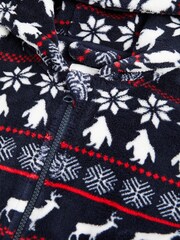 Navy Blue Fairisle Pattern Fairisle Pattern Fleece All-In-One (3-16yrs) - Image 3 of 3