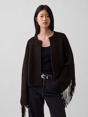 Καφετί - Gap Relaxed Fringe Cardigan - Εικόνα 1 από 4