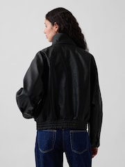 Bunda bomber Gap z umělé kůže se stojatým límcem - Obrázek 2 z 4