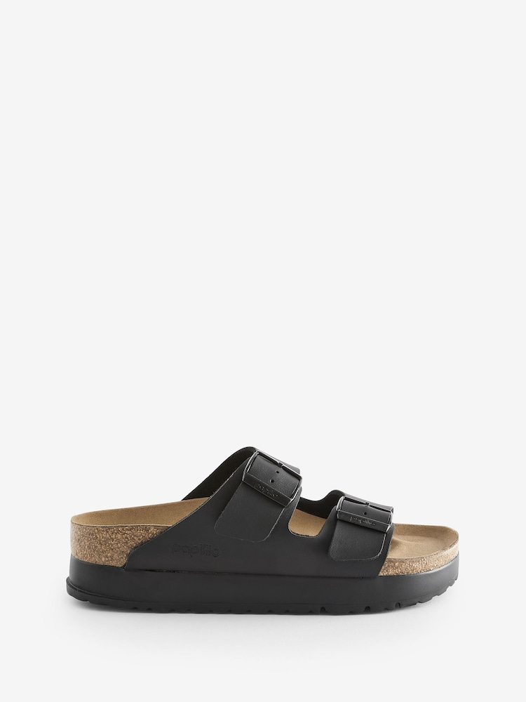 Birkenstock Black Birko Flor Papillio Flex Platform Sandals - Image 1 of 6