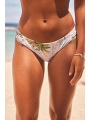 Lemon Scenic Print Ruched Side High Leg Bikini Bottoms - Image 1 of 5
