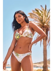 Lemon Scenic Print Ruched Side High Leg Bikini Bottoms - Image 2 of 5
