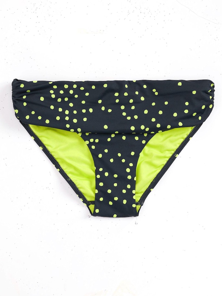 Marineblau/Limettengrün gepunktet - Mint Velvet Bauchformende Bikinihose - Bild 4 von 4