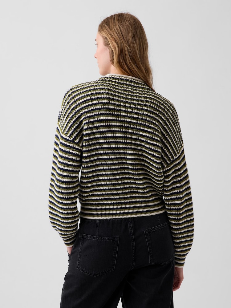 Grün gestreift - Gap Oversized Rolled Neck Jumper - Bild 2 von 4