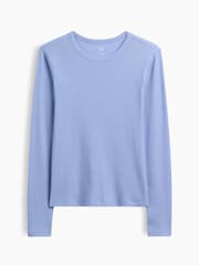 Gap Blue Waffle Knit Long Sleeve T-Shirt - Image 5 of 5