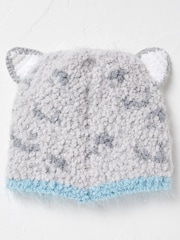 FatFace Grey Sadie Snow Leopard Print Beanie Hat - Image 2 of 3