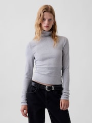 Gap Grey Modern Turtle Neck Long Sleeve T-Shirt - Image 1 of 4