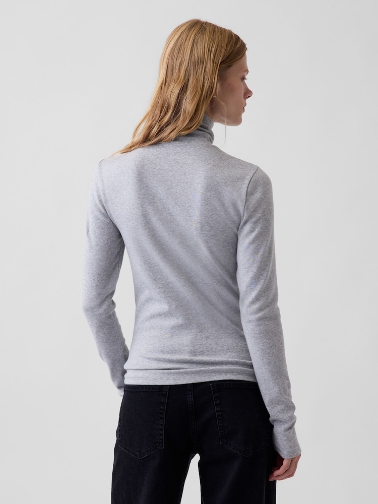 Gap Grey Modern Turtle Neck Long Sleeve T-Shirt - Image 2 of 4 Gap Grey Modern Turtle Neck Long Sleeve T-Shirt - Image 2 of 4