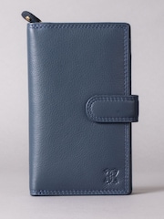 Lakeland Leather Navy Blue Medium Leather Tab Purse - Image 1 of 5