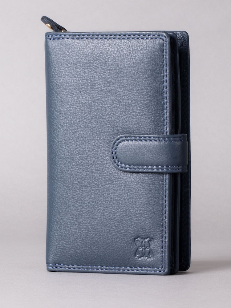 Lakeland Leather Navy Blue Medium Leather Tab Purse - Image 2 of 5