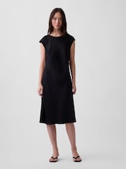 Gap Black Cap-Sleeve Knee-Length Dress - Image 1 of 4