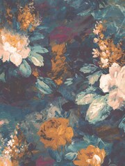 Woodchip & Magnolia Teal Blue Ava Marika Wallpaper - Image 2 of 3