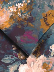 Woodchip & Magnolia Teal Blue Ava Marika Wallpaper - Image 3 of 3