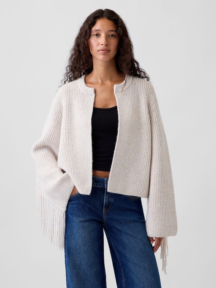 Μπεζ - Gap Relaxed Fringe Cardigan - Εικόνα 1 από 4 Μπεζ - Gap Relaxed Fringe Cardigan - Εικόνα 1 από 4