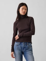 Gap Brown Modern Turtle Neck Long Sleeve T-Shirt - Image 1 of 5