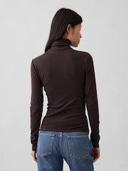 Gap Brown Modern Turtle Neck Long Sleeve T-Shirt - Image 2 of 5