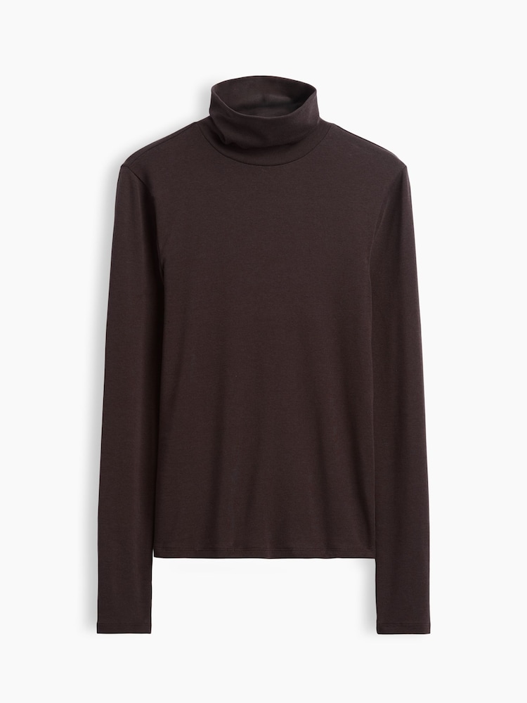 Gap Brown Modern Turtle Neck Long Sleeve T-Shirt - Image 5 of 5 Gap Brown Modern Turtle Neck Long Sleeve T-Shirt - Image 5 of 5