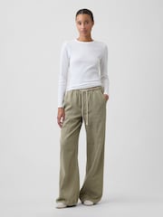 Gap White Waffle Knit Long Sleeve T-Shirt - Image 3 of 5