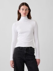 Gap White Modern Turtle Neck Long Sleeve T-Shirt - Image 1 of 4