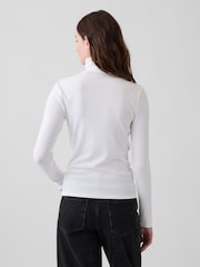 Gap White Modern Turtle Neck Long Sleeve T-Shirt - Image 2 of 4