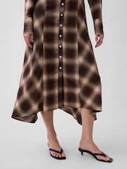 Gap Brown Check Maxi Shirt Dress - Image 4 of 4