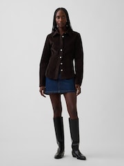 Gap Dark Brown Corduroy Fitted Shirt - Image 3 of 4